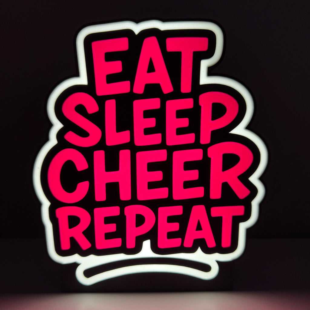 Eat. Sleep. Cheer. Repeat. Lightbox