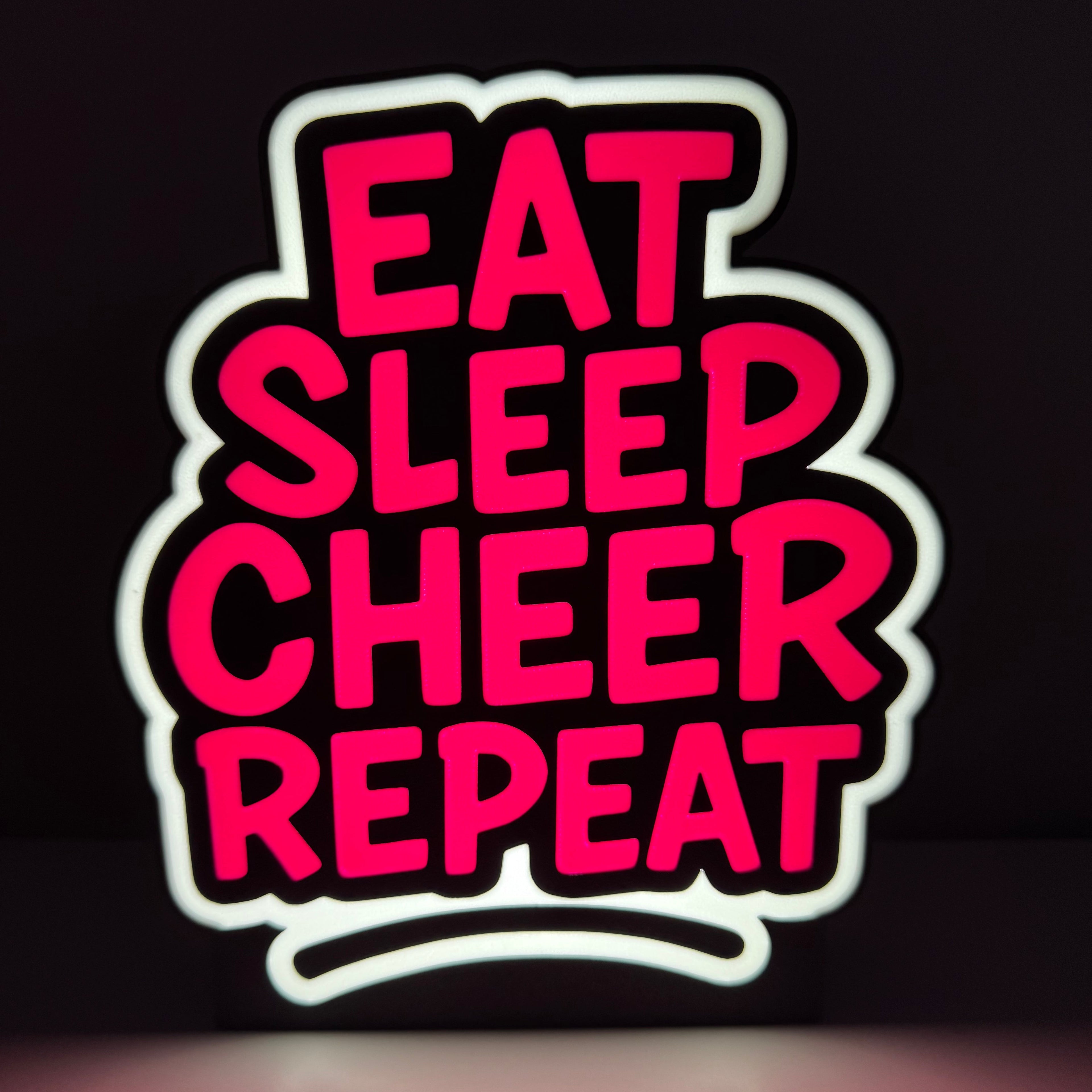 Eat. Sleep. Cheer. Repeat. Lightbox