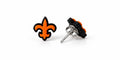 Churchville-Chili Saints Fleur-de-Lis Stud Earrings — 3D-printed earrings, front and side/back views