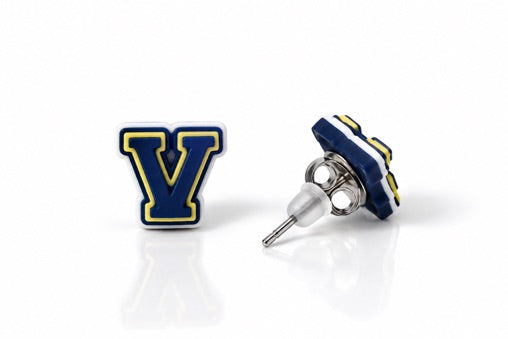 Victor Jr. Blue Devils V Stud Earrings pair of 3D-printed earrings