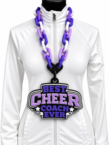Best Cheer Coach Ever Hype Chain oversized 3D printed necklace
