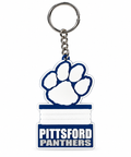 Pittsford Panthers Paw Megaphone Keychain shown with metal split ring