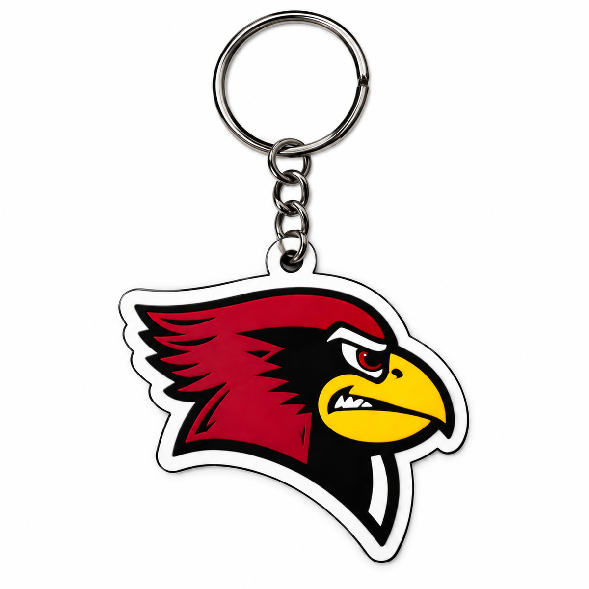 Greece Cardinals Keychain shown with metal split ring