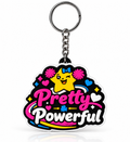 Pretty Powerful Cheer Keychain with metal ring