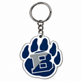 Brighton Bruins B Paw Keychain shown with metal split ring