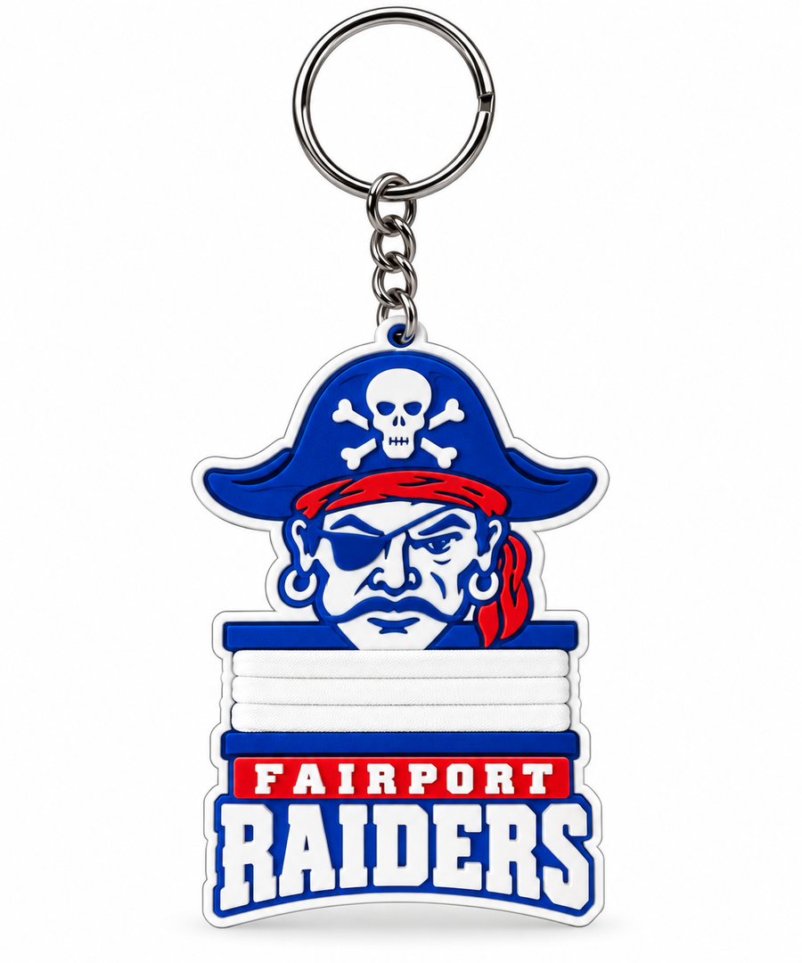 Fairport Raiders Megaphone Keychain with metal key ring