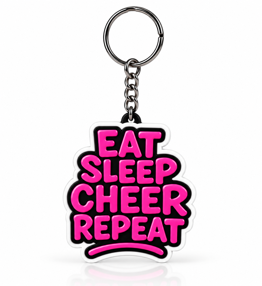 Eat Sleep Cheer Repeat Keychain 3D printed keychain