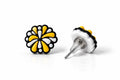 Yellow & White Pom Pom Stud Earrings original FairPlay product photo
