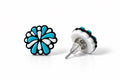 Turquoise & White Pom Pom Stud Earrings original 3D printed FairPlay Creations product photo