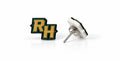 Rush-Henrietta RH gold green and black stud earrings with stainless steel posts