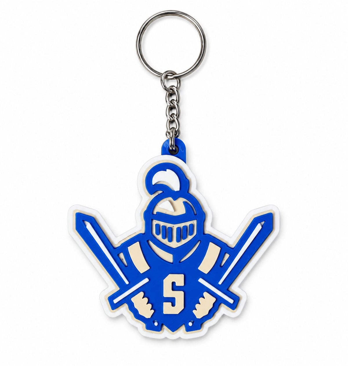 Webster Schroeder Warriors blue knight and crossed swords 3D printed keychain