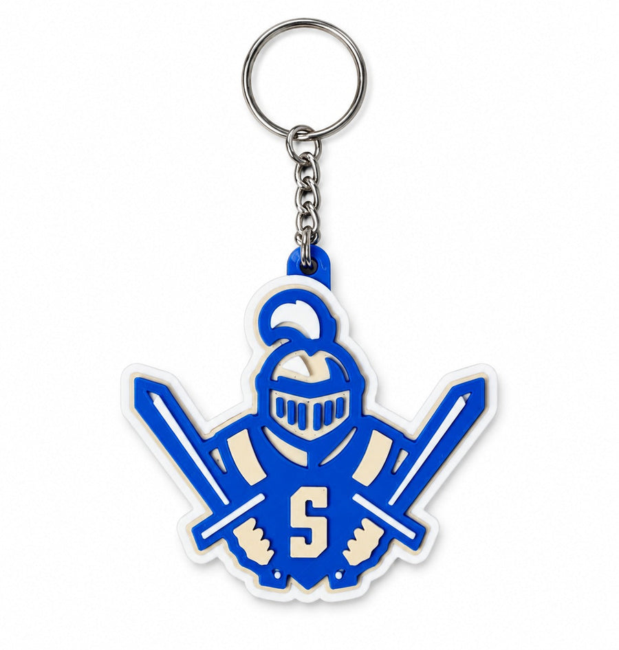 Webster Schroeder Warriors blue knight and crossed swords 3D printed keychain